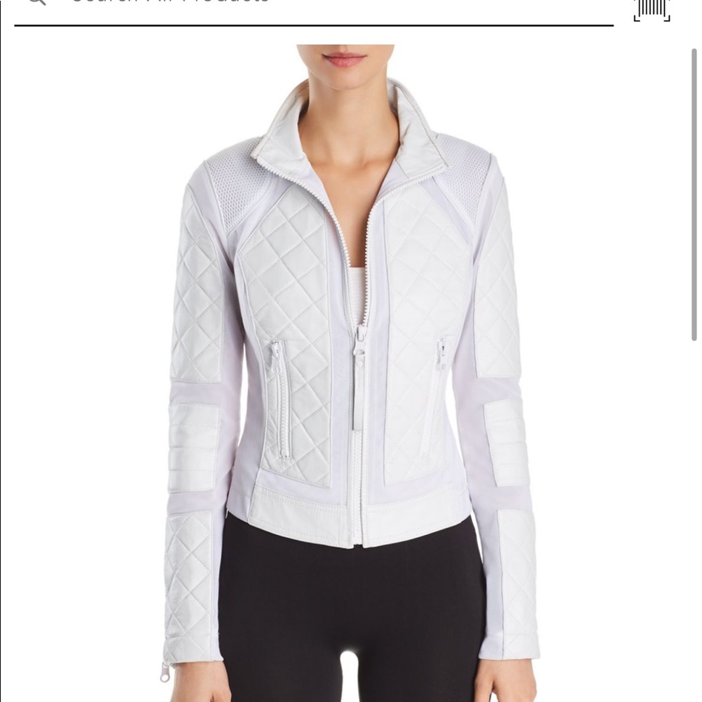 New Blanc Noir Leather & Mesh Moto Jacket